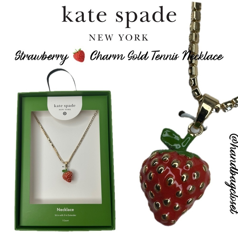 Kate Spade Strawberry Charm Gold Necklace